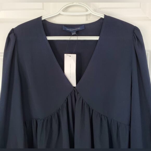 French Connection Blouse | Size 6 | Balloon Sleeve, Babydoll, Puff Shoulder Top - Picture 3 of 9